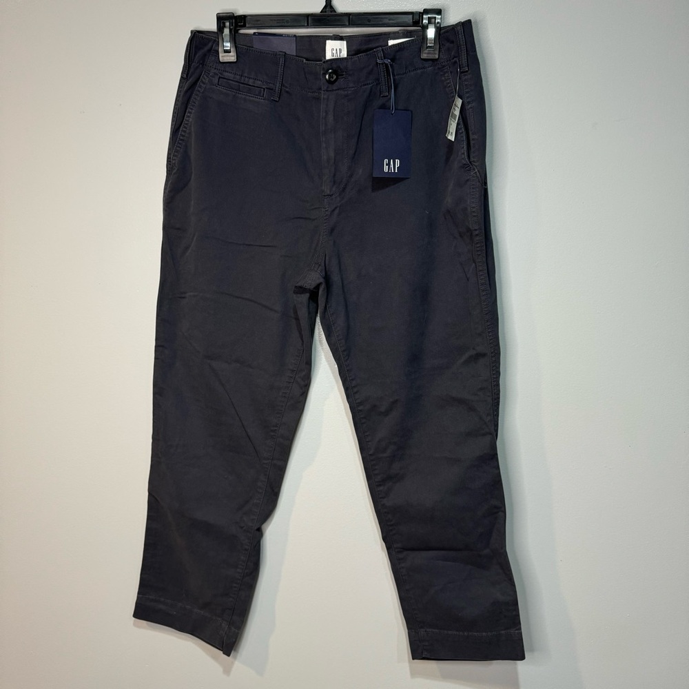 GAP High Rise Straight Khaki Ankle Length Navy Pants NWT